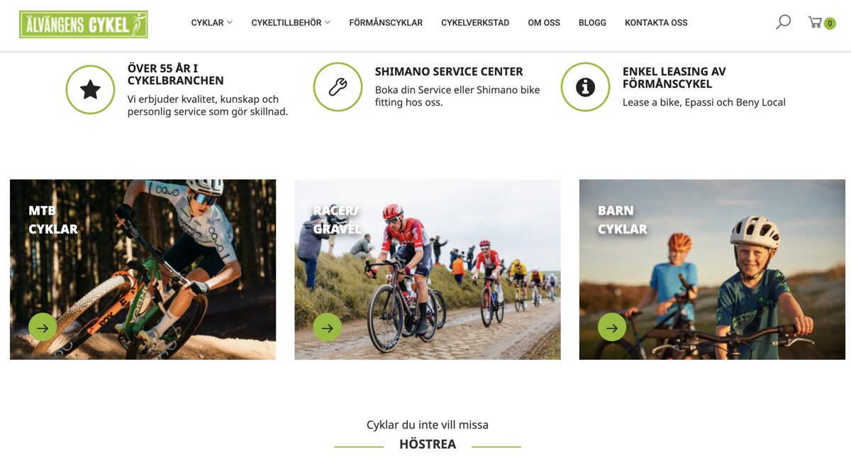 Web de Älvängens Cykel